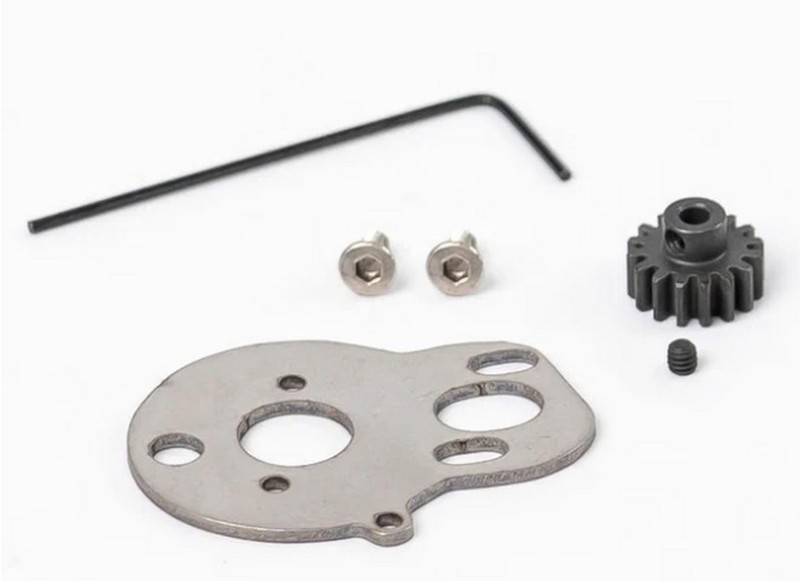FURITEK FUR-2621 - 16T Steel Pinion Gear and Motor Mount - Compatible with Furitek Storm Razor Motor for Micro-B