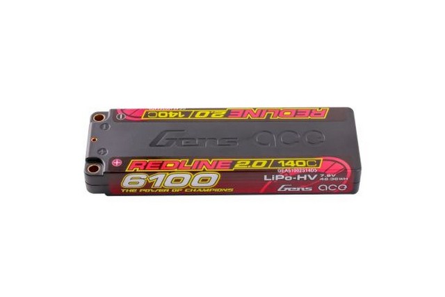 GensAce GEA61002S14D5 - Redline 2.0 Low Prof 2S HV 7.6V-140C-6100 139x47x18.5mm 226g