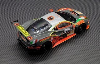 GL Racing 1/28 GL 488 GT3 body-007 (Grey/Orange)