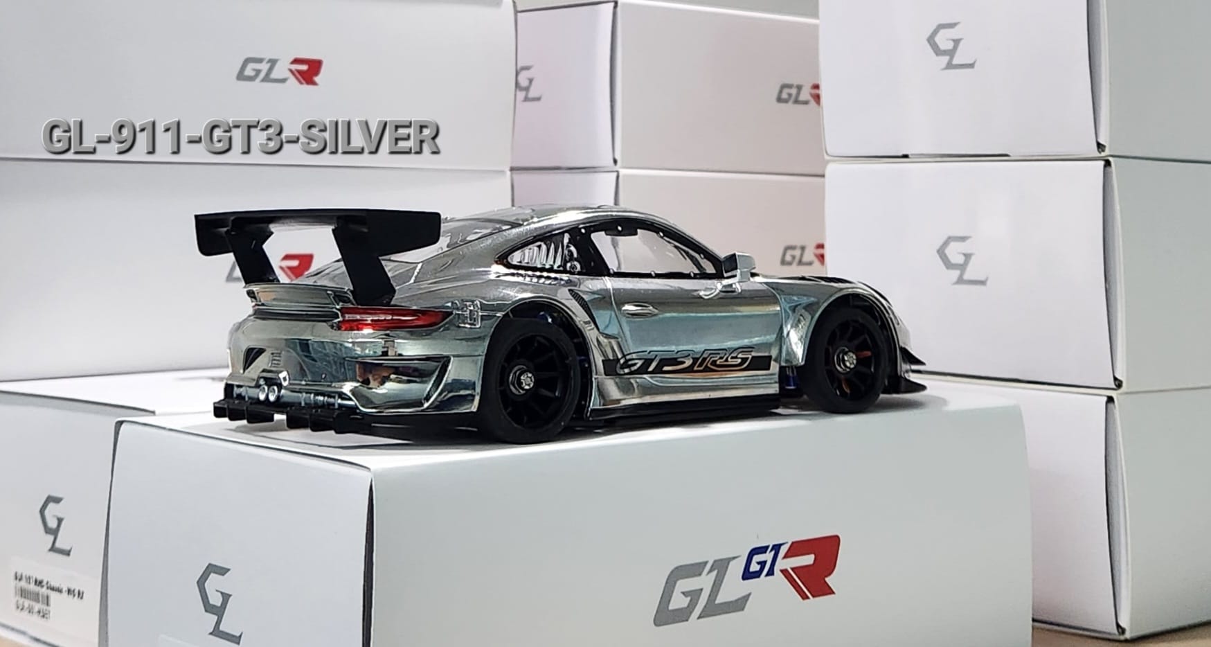 GL Racing 1/28 GL 911 GT3 Body SILVER - Wheel Base 98mm