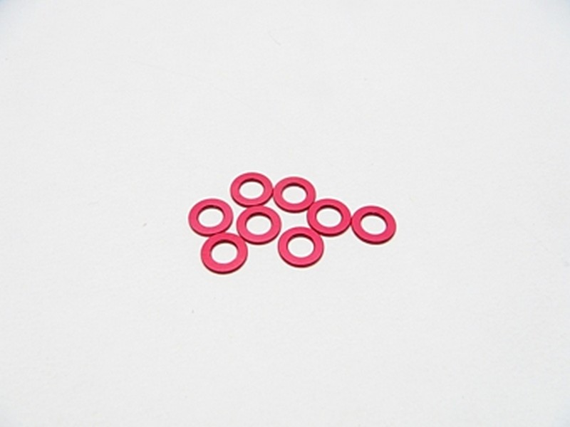 Hiro Seiko HS-48436 - 3mm Alloy Spacer Set - 0.5mm (Red, 8pcs)