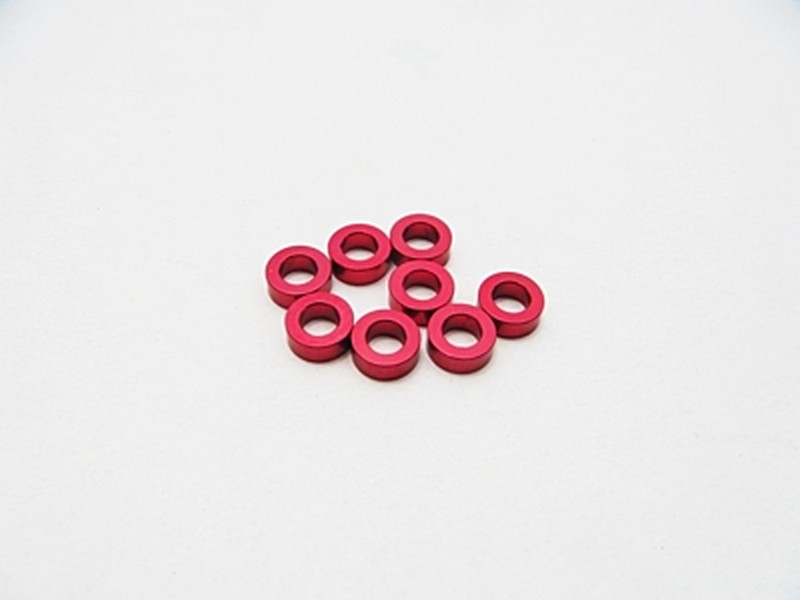 Hiro Seiko HS-48457 - 3mm Alloy Spacer Set - 1.5mm (Red, 8pcs)