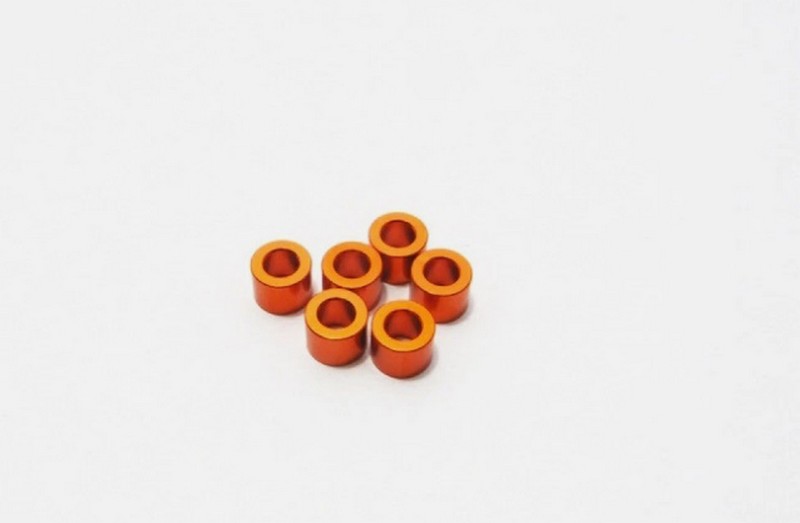 Hiro Seiko HS-48498 - 3mm Alloy Spacer Set - 5.0mm (Orange, 6pcs)