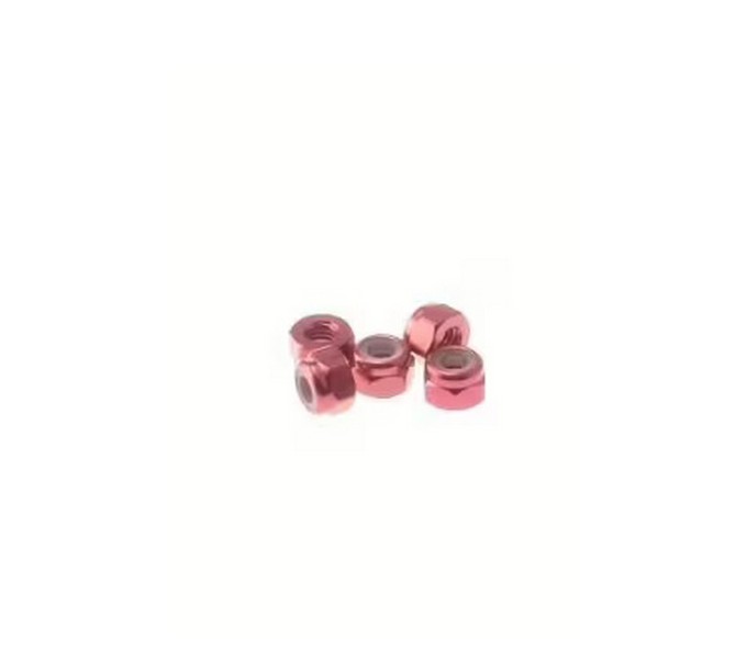 Hiro Seiko HS-69222 - Aluminum Nylon Nut 3,0mm - Red (5)