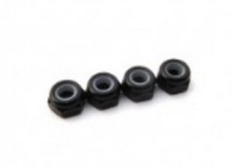 Hiro Seiko HS-69854 - Aluminum Nylon Nut S-Size 3,0mm - Black (4)