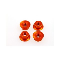 Hiro Seiko HS69596 - Orange 4mm Alloy Serrated Wheel Nut