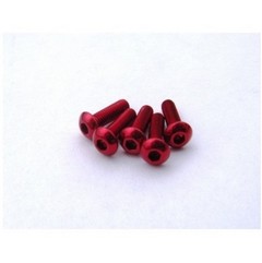 Hiro Seiko M3x10 Red Alloy Hex Socket Button Head Screw - Clicca l'immagine per chiudere