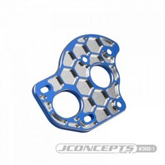 Jconcepts B6.1 | T6.1 | SC6.1, 3-gear laydown | layback transmission motor plate - honeycomb - blue