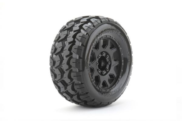 Jetko JK1801CB - Extreme Tyre Monster Truck Tomahawk Belted 3.8" 17mm Black Rims (2)