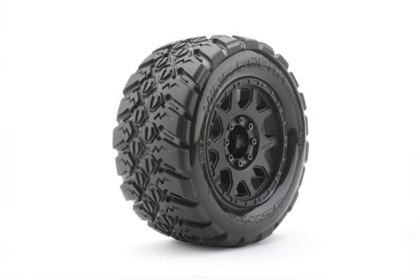 Jetko JK1802CB - Extreme Tyre Monster Truck King Cobra Belted 3.8" 17mm Black Rims (2)