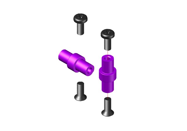 Jomurema JR128-R01 Aluminium Center Columns Purple