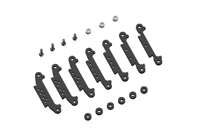 Jomurema JR128-R01 Carbon Front Scale Body Mount Set Short