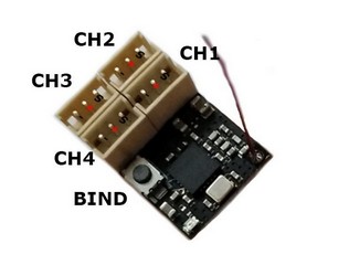 RC KEY KEY-10487-2 - Micro 2.4GHz T-FHSS SR 4 Channel receiver Tower Antenna RX (Futaba compatible)