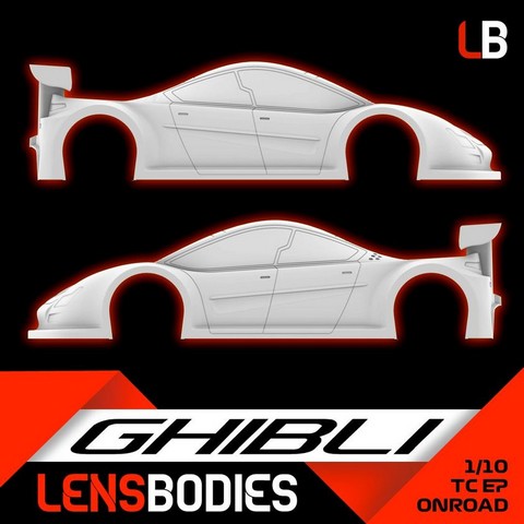 LensBodies LB10GHL-L - 1/10 Onroad Body GHIBLI Standard Light Weight (0.5mm)