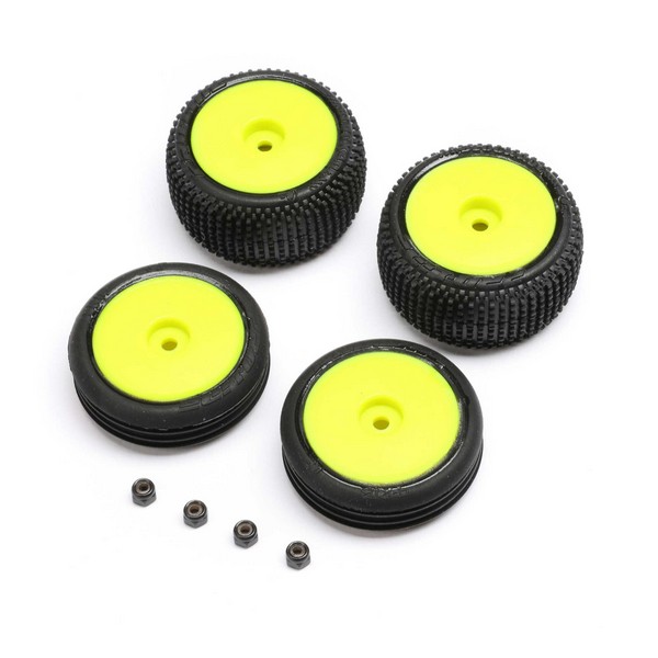 Losi Micro-B LOS-1762 - Set Tires on Yellow Rims 4pcs