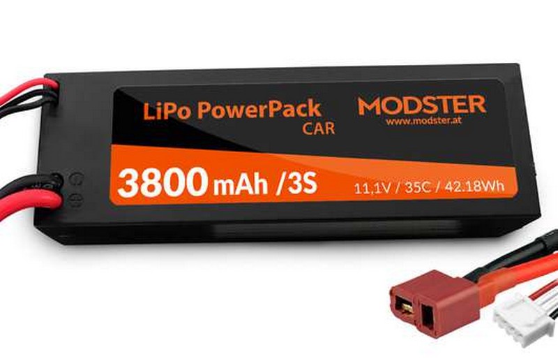 MODSTER MD10179 - LiPo Battery 3S 11,1V 3800 mAh 35C (T-Plug) PowerPack Car Hardcase
