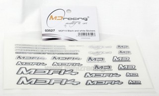 MD Racing MDF14 Black and White Stickers
