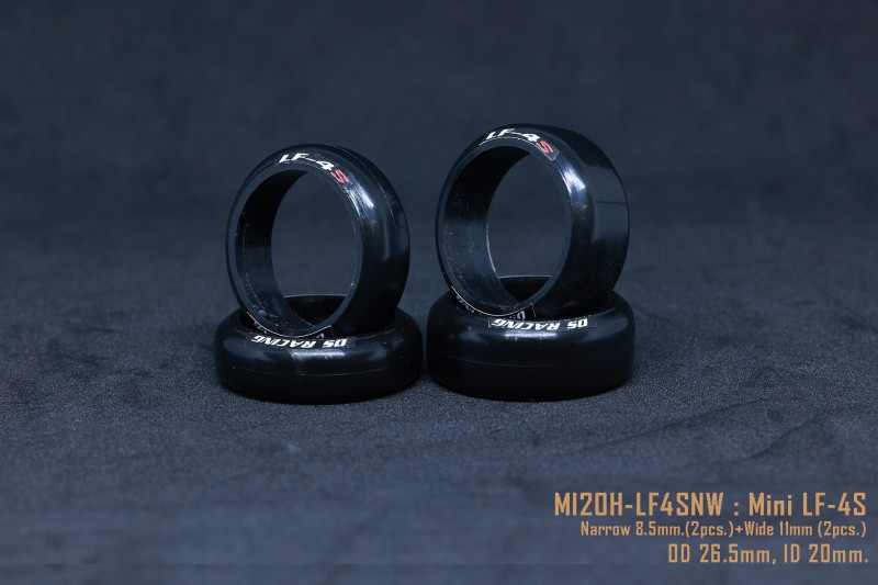 DS Racing MI20-LF4SNW - LF4S 8.5/11mm Drift Tire Set for 1:28 Mini-Z (4)