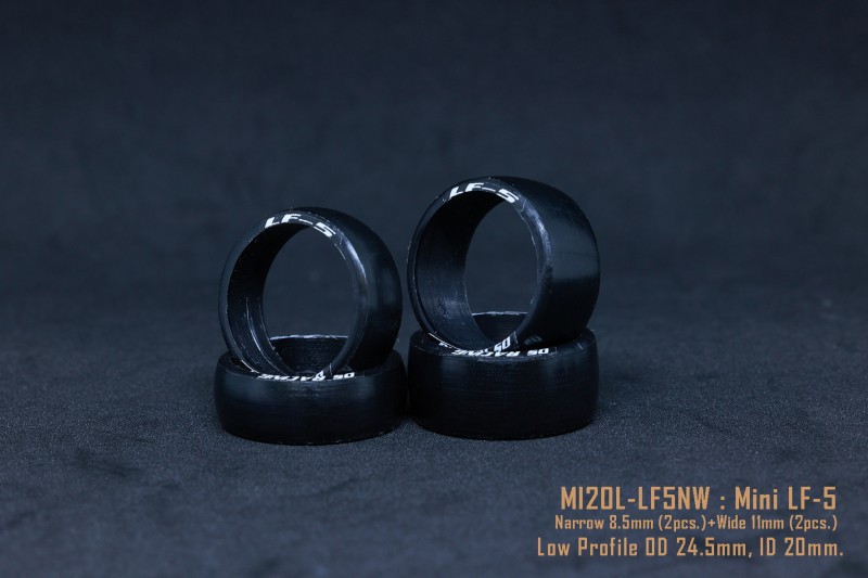 DS Racing MI20L-LF5NW - LF5 8.5/11mm Drift Tire Set for 1:28 Mini-Z (4)