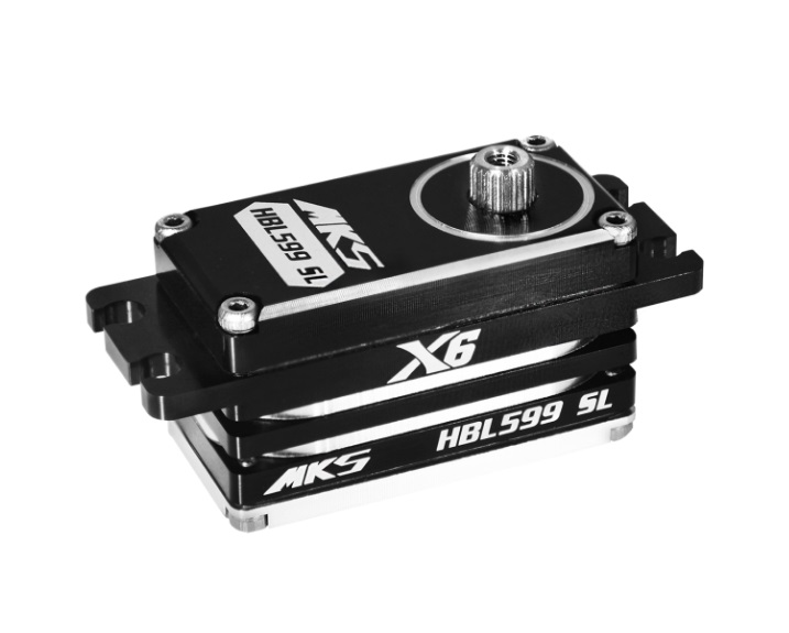 MKS S0026006 - HBL599 SL X6 - Low Profile (0.09s/23.0kg/7.4V) HV Brushless Servo (for 1:10)