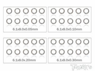 MR33 Shim Washer Set 6mm 0.05 / 0.1 / 0.2 / 0.3mm (10ea) - Clicca l'immagine per chiudere