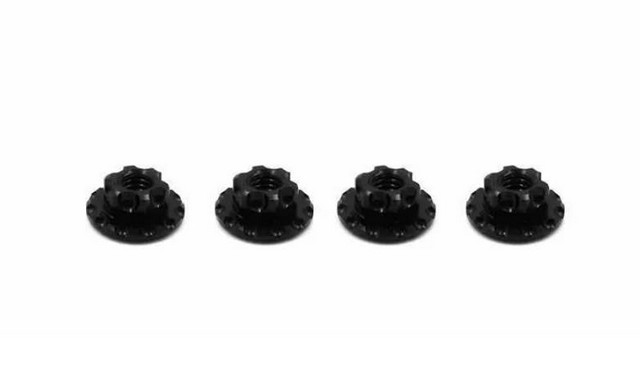 MR33 Aluminum Large Serrated Wheel Nut 4,0mm - Black (4)