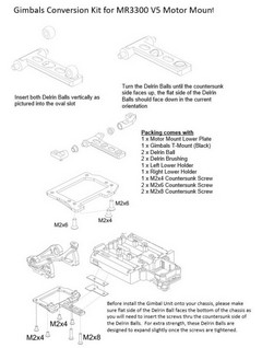 PN Racing Mini-Z Gimbals Conversion Kit for MR3300 V5 Motor Mount (Blue)