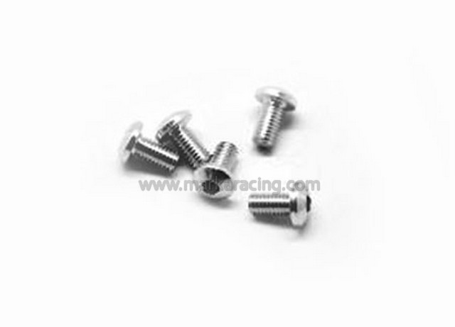 Marka Racing Viti in Alluminio (Ergal 7075) Testa Tonda M3x6 Silver - 5 pz