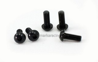 Marka Racing Viti in Alluminio (Ergal 7075) Testa Tonda M3x8 Nero - 5 pz