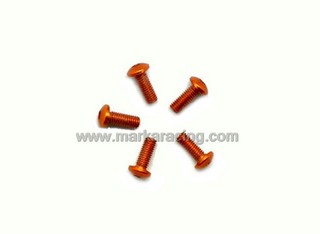 Marka Racing Viti in Alluminio (Ergal 7075) Testa Tonda M3x8 Arancione - 5 pz