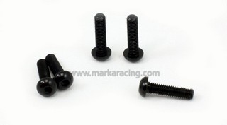 Marka Racing Viti in Alluminio (Ergal 7075) Testa Tonda M3x12 Nero - 5 pz