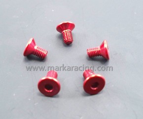 Marka Racing Viti in Alluminio (Ergal 7075) Testa Svasata M3x6 Rossa - 5 pz