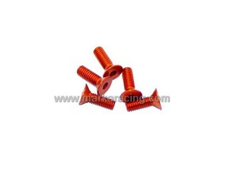 Marka Racing Viti in Alluminio (Ergal 7075) Testa Svasata M3x8 Arancione - 5 pz