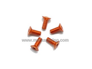 Marka Racing Viti in Alluminio (Ergal 7075) Testa Svasata M3x10 Arancione - 5 pz