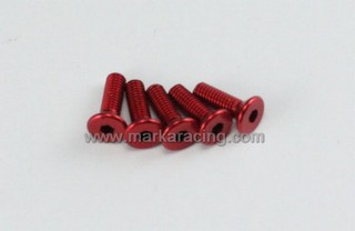 Marka Racing Viti in Alluminio (Ergal 7075) Testa Svasata M3x10 Rossa - 5 pz