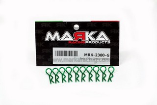 Marka Racing Body Clips 1/10 Verde (10Pz)