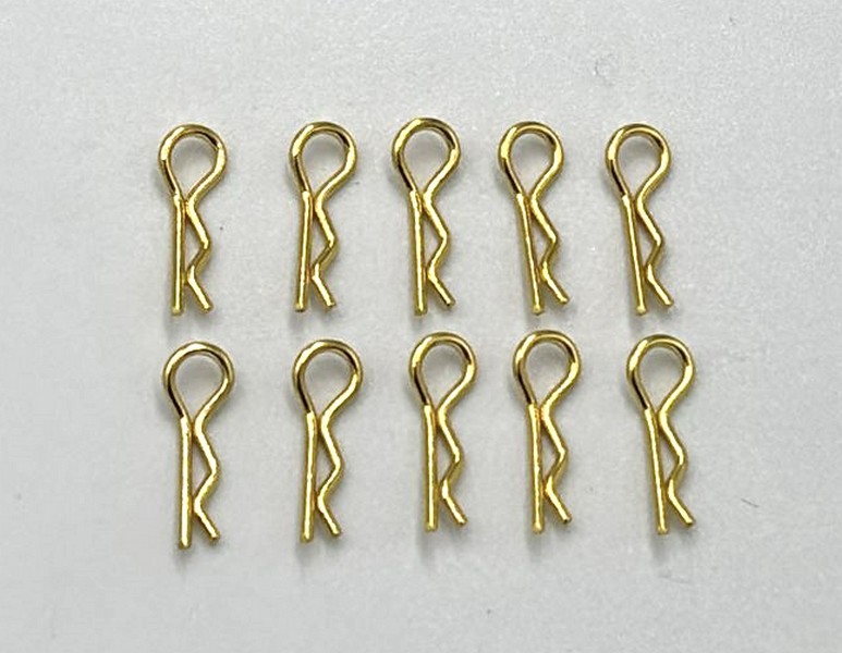 Marka Racing Body Clips 1/28 con Angolo a 30 Oro (10Pz)
