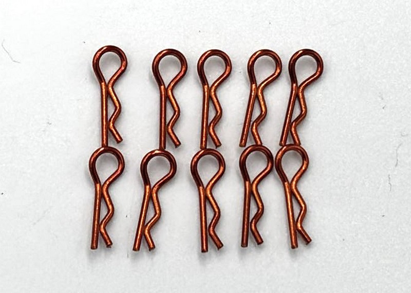 Marka Racing Body Clips 1/28 con Angolo a 30 Arancione (10Pz)