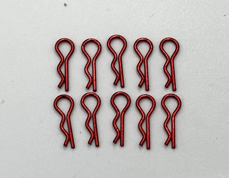 Marka Racing Body Clips 1/28 Rosso (10Pcs)