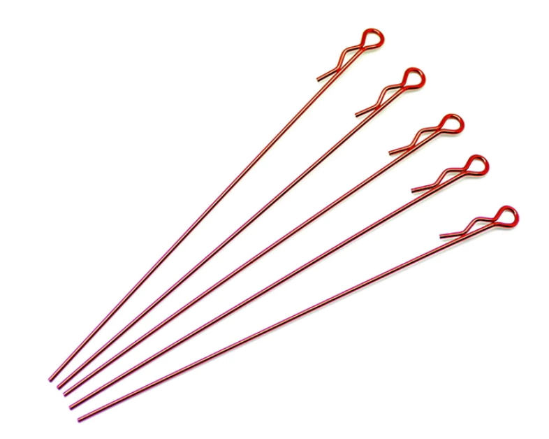 Marka Racing Body Clips Lunghe 1/10 Rosso (5Pz)