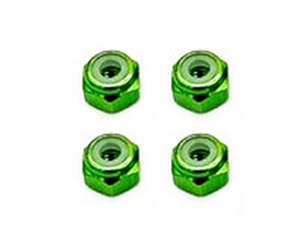 Marka Racing Dadi Ruota in Alluminio da 2mm - Verde (4Pz)