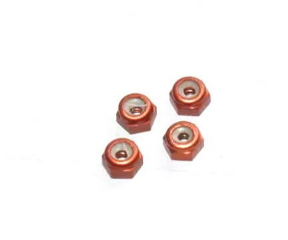 Marka Racing Dadi Ruota in Alluminio da 2mm - Arancione (4Pz)