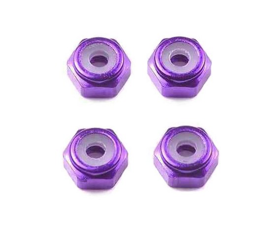 Marka Racing Dadi Ruota in Alluminio da 2mm - Viola (4Pz)