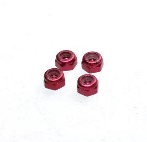 Marka Racing Dadi Ruota in Alluminio da 2mm - Rosso (4Pz)