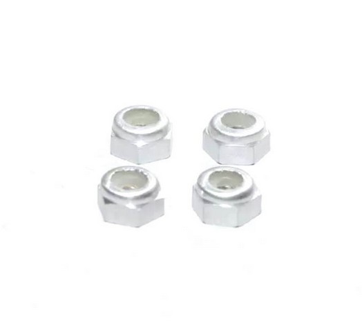 Marka Racing Dadi Ruota in Alluminio da 2mm - Argento (4Pz)