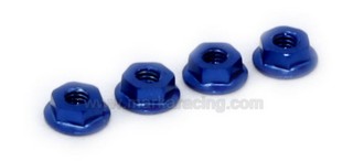 Marka Racing Dadi in Alluminio da 4mm (Tamiya Blue) 4Pz