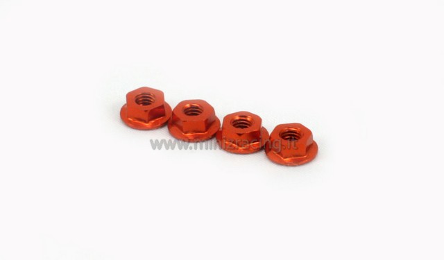 Marka Racing Dadi in Alluminio da 4mm (Arancione) 4Pz