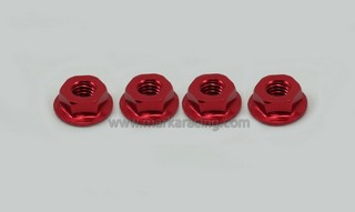 Marka Racing Dadi in Alluminio da 4mm (Rosso) 4Pz