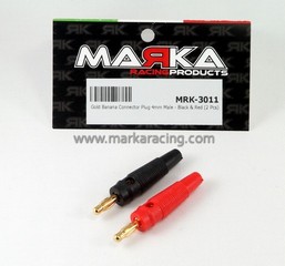 Marka Racing Connettori Spina a Banana 4mm Maschio - Nero e Rosso (2 Pz)