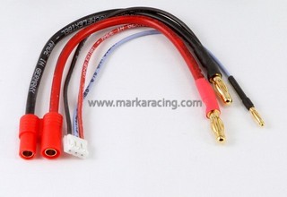 Marka Racing Cavo Ricarica LiPo con Connettore Graupner3.5 Femmina/Banana-XH/Banana 15cm